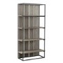 Rustic Wooden Effect Bookshelf with Metal Frame - Foster