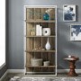 Oak Effect Booskcase with White Metal Frame - Foster