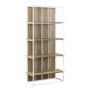 Oak Effect Booskcase with White Metal Frame - Foster