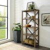 Brown Wooden Effect Bookcase with 4 Shelves - Foster