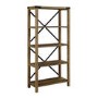 Brown Wooden Effect Bookcase with 4 Shelves - Foster
