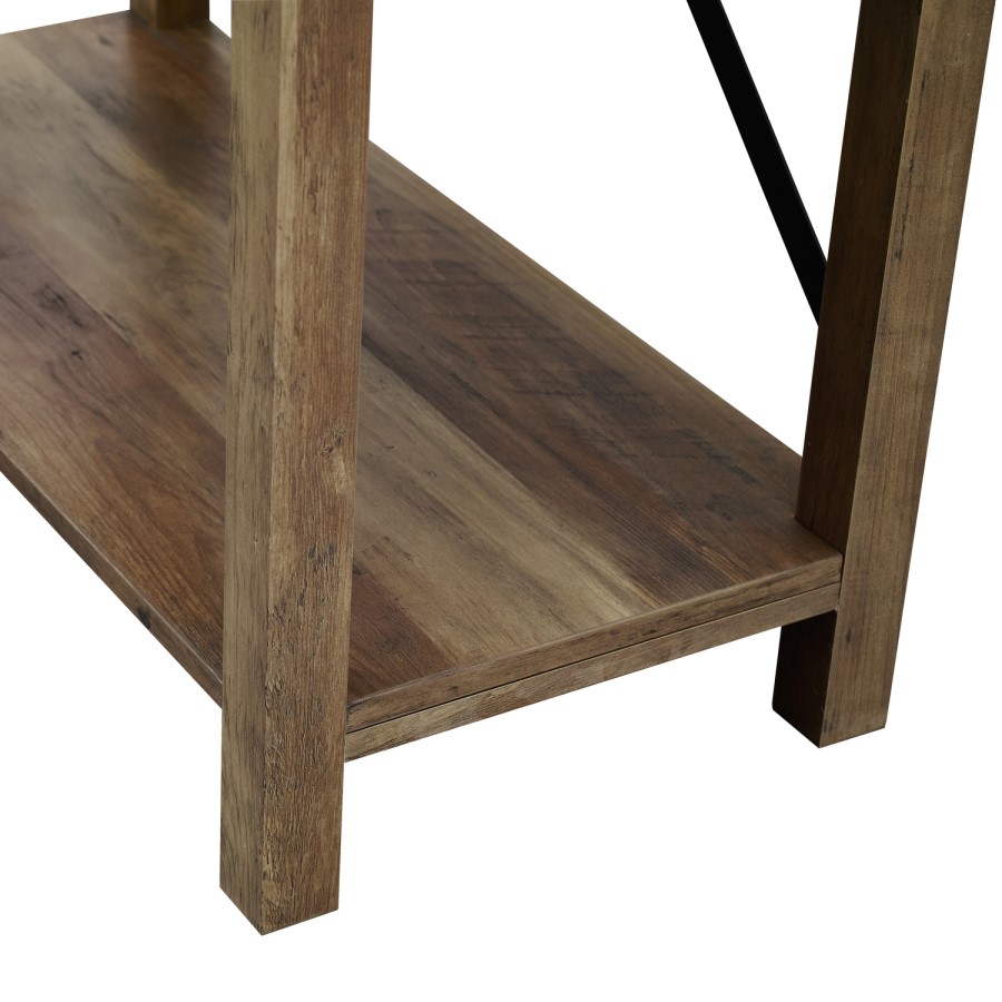 Brown Wooden Effect Bookcase with 4 Shelves - Foster