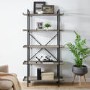 Wooden Effect Bookcase with 5 Shelves & Metal Frame - Foster