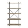 Wooden Effect Bookcase with 5 Shelves & Metal Frame - Foster
