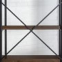 Foster Brown Wooden Effect Bookcase with Metal Cross Back - 5 Shelves