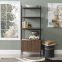 Foster Brown Wood Effect Bookcase with Lower Cupboard