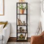 Light Wood Effect Bookcase with Metal Frame - Foster