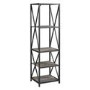 Grey Wood Effect Bookcase with Metal Frame - Foster