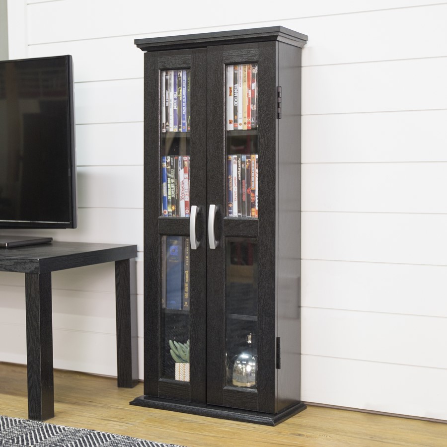Foster Black Wood Effect Display Cabinet