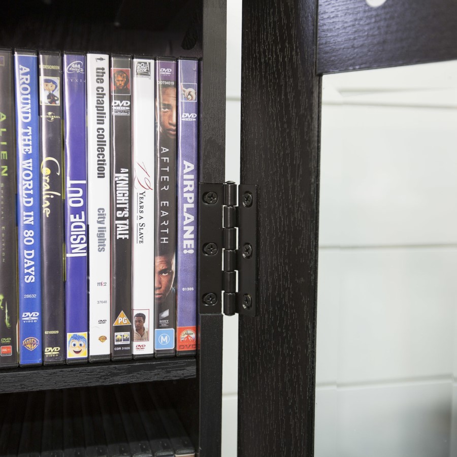 Foster Black Wood Effect Display Cabinet