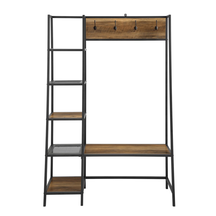 Brown Wood Effect Hallway Unit with Storage - Foster