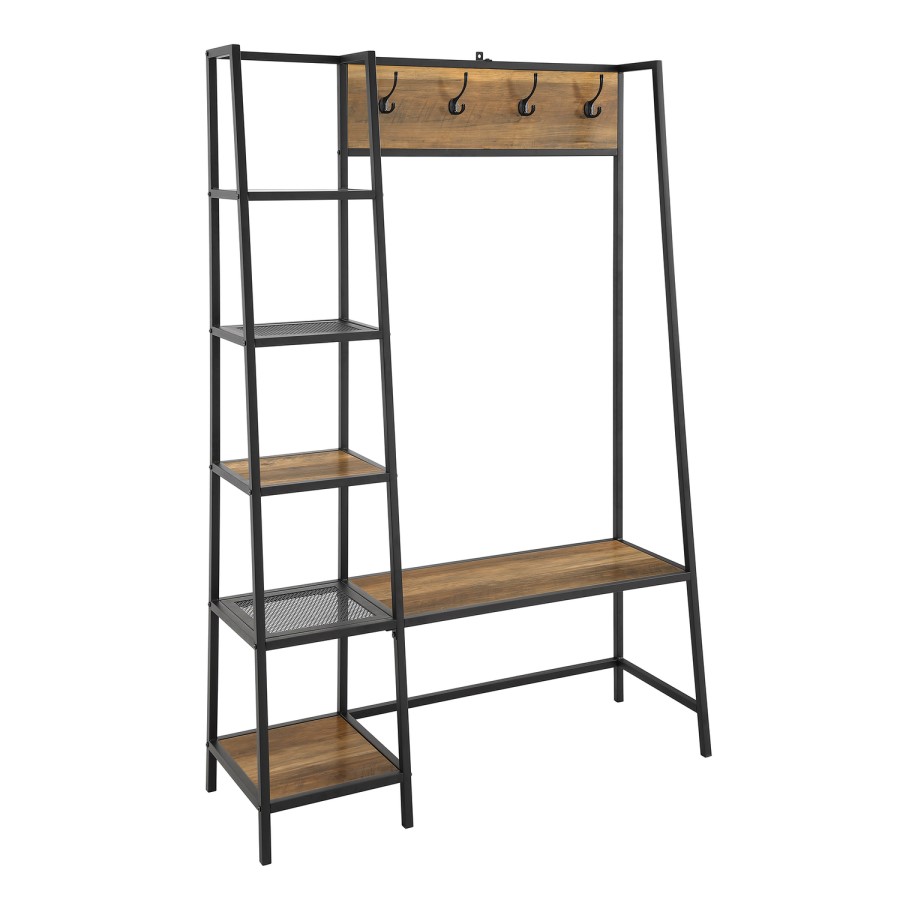 Brown Wood Effect Hallway Unit with Storage - Foster