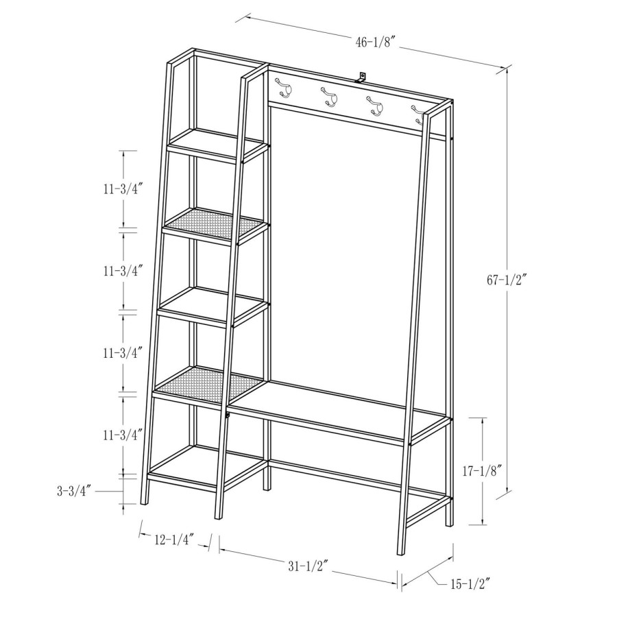Brown Wood Effect Hallway Unit with Storage - Foster