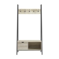 White Oak Coat Rack with Storage - Foster