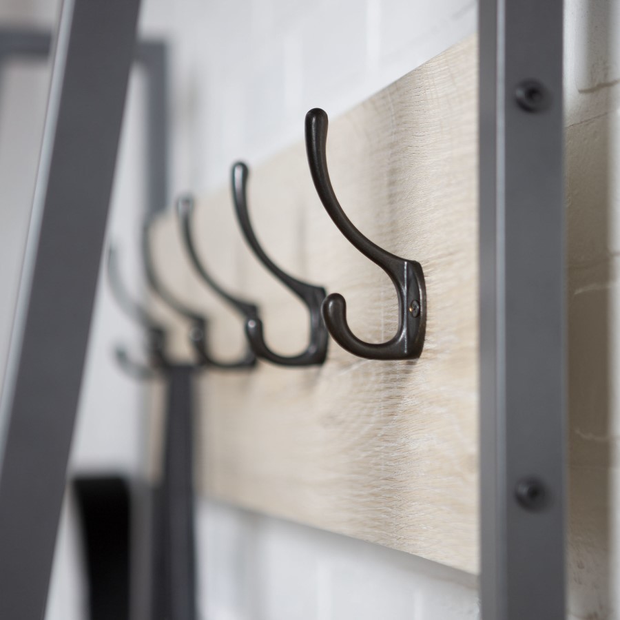 White Oak Coat Rack with Storage - Foster