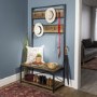 Brown Wood Effect Coat Rack with Storage - Foster