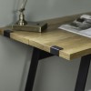 Rustic Oak Effect Office Desk with Metal Base - Foster