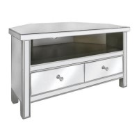 Mirrorred Corner TV Unit with Storage - Aurora Boutique - TV's up to 36"