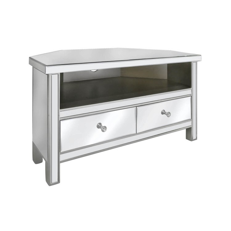 Mirrorred Corner TV Unit with Storage - Aurora Boutique - TV's up to 36"