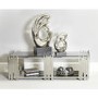 Silver Mirrored TV Stand with Glass Top - Aurora Boutique - TV's up to 50"