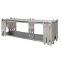 Silver Mirrored TV Stand with Glass Top - Aurora Boutique - TV's up to 50"