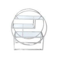 Aurora Boutique Round Steel & Glass Shelving Display Cabinet