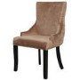 Set of 2 Brown Velvet Dining Chairs with Black Legs - Aurora Boutique