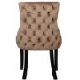 Set of 2 Brown Velvet Dining Chairs with Black Legs - Aurora Boutique