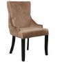 Set of 2 Brown Velvet Dining Chairs with Black Legs - Aurora Boutique