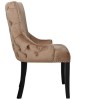 Set of 2 Brown Velvet Dining Chairs with Black Legs - Aurora Boutique