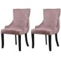 Set of 2 Pink Velvet Dining Chairs with Black Legs - Aurora Boutique