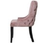Set of 2 Pink Velvet Dining Chairs with Black Legs - Aurora Boutique