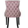 Set of 2 Pink Velvet Dining Chairs with Black Legs - Aurora Boutique