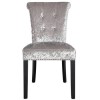 Set of 2 Silver Velvet Dining Chairs with Studds - Aurora Boutique