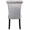 Set of 2 Silver Velvet Dining Chairs with Studds - Aurora Boutique