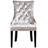 Set of 2 Silver Velvet Dining Chairs with Glitter Back - Aurora Boutique