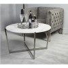 Round Coffee Table in White Marble - Aurora Boutique 