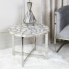 Silver Agate Side Table with Mirrored Legs- Aurora Boutique 