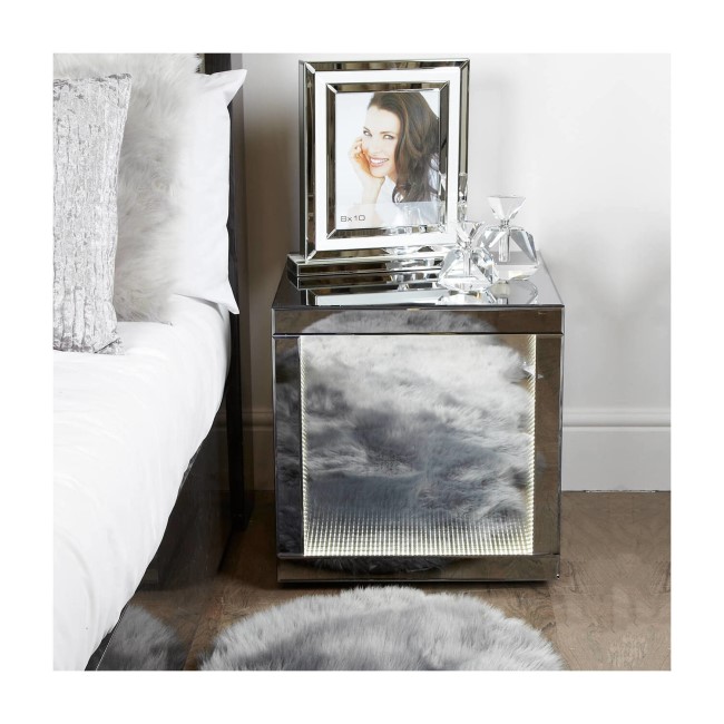 Aurora Boutique Smoked Glass LED Side Table