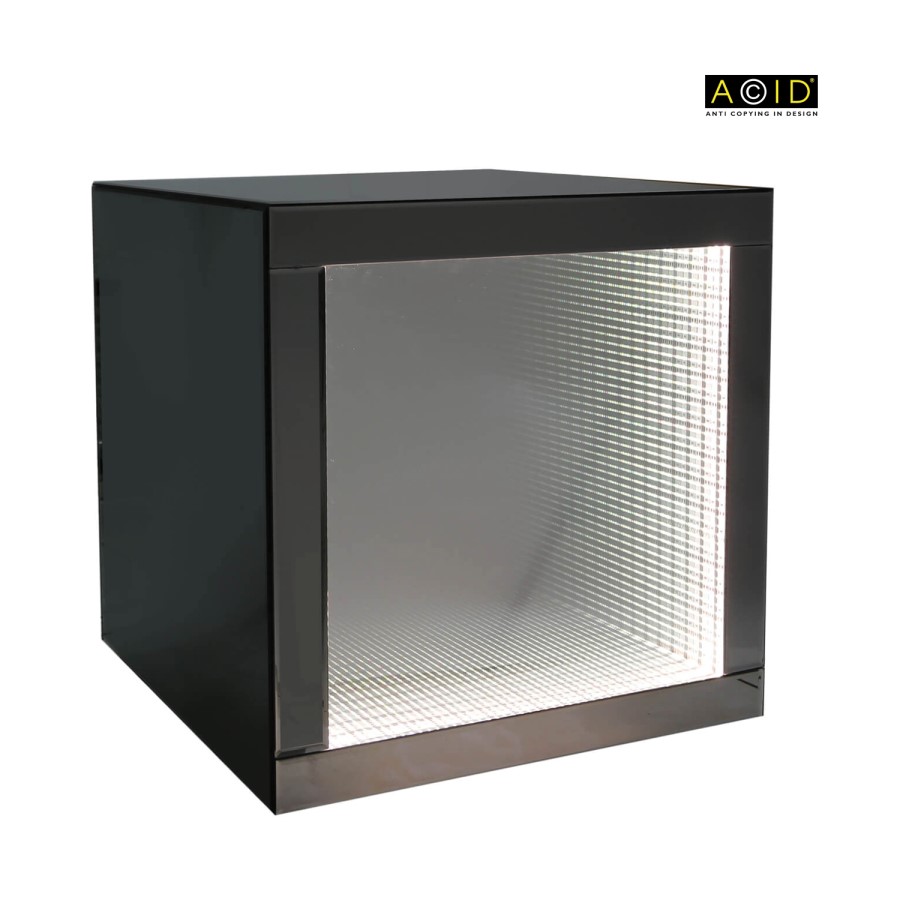 Aurora Boutique Smoked Glass LED Side Table