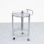 Aurora Boutique Mirrored Drinks Trolley with Clear Glass