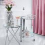 Aurora Boutique Mirrored Drinks Trolley with Clear Glass