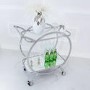 Silver Bar Cart with Chrome & Glass - Aurora Boutique