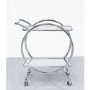 Silver Bar Cart with Chrome & Glass - Aurora Boutique