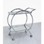 Silver Bar Cart with Chrome & Glass - Aurora Boutique