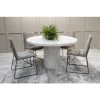 Vida Living Carra Marble Round Dining Set with 4 Grey Soren Chairs