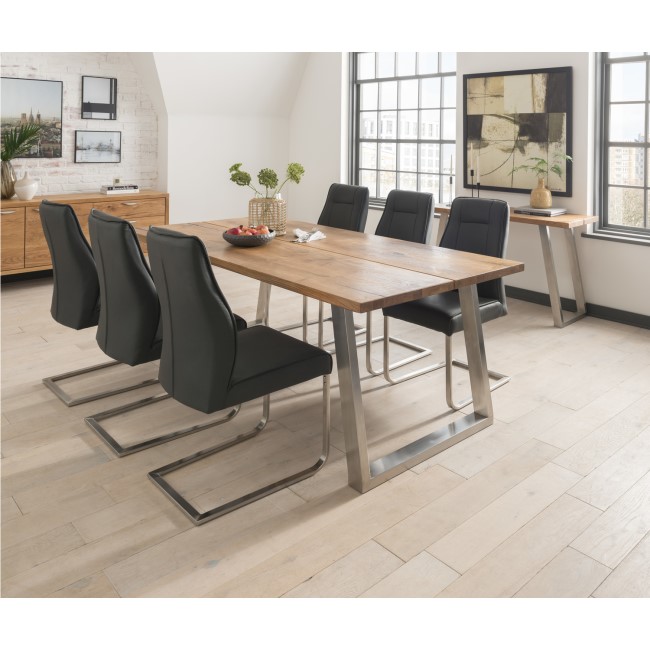 Vida Living Trier Dining Set with 6 Grey Luciana Chairs