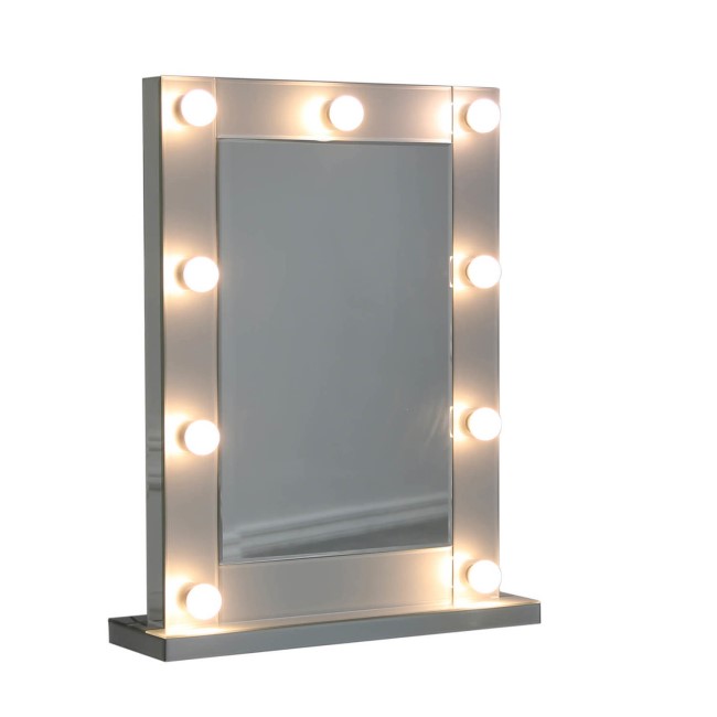 Bella Grey Hollywood Dressing Table Mirror 9 Lights with Dimmer Switch