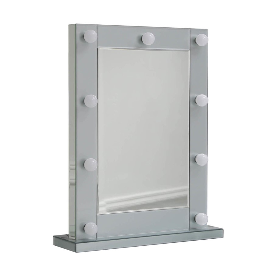 Bella Grey Hollywood Dressing Table Mirror 9 Lights with Dimmer Switch