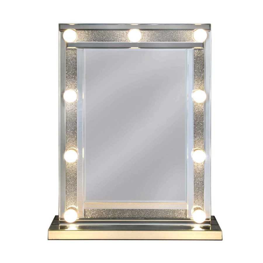 Bella Glitter Hollywood Dressing Table Mirror 9 Lights with Dimmer Switch